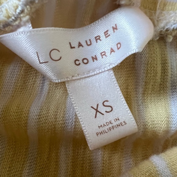 Yellow and White Stripe Ruffle Shoulder Tank - Picture 4 of 4